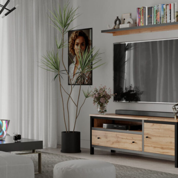 Chos system: TV stand RTV1S1D (Oak tahoe/Black)