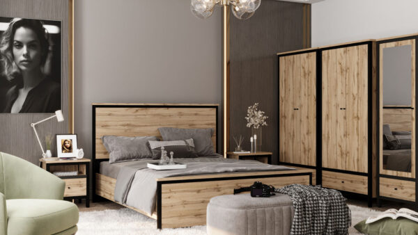 Chos system: Wardrobe SZF2D1S (Tahoe oak/Black)