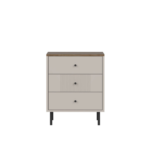 Tiramisu Nightstand KOM3S (Cashmere/Oak Antico)