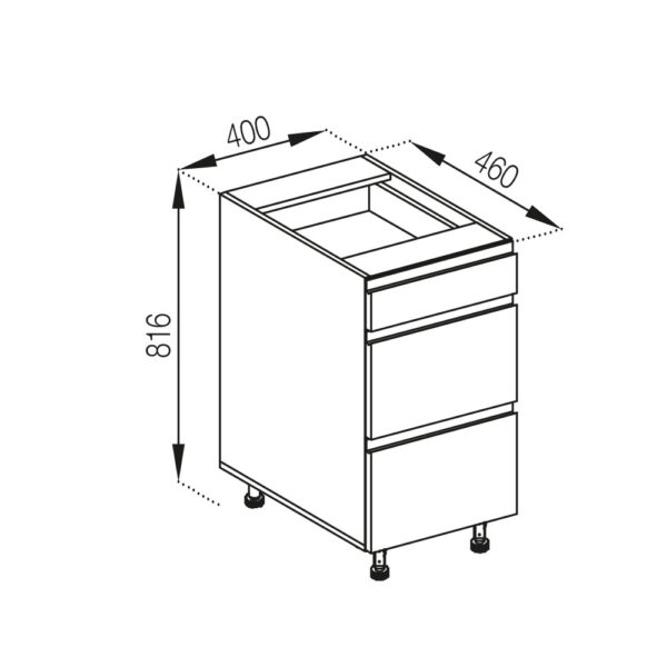 Kitchen TINA down Cabinet D3S 40 (clay grey)