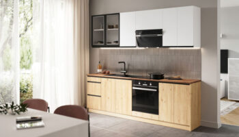 Kitchen TINA set 320cm (White(top)/ Royal oak (down))