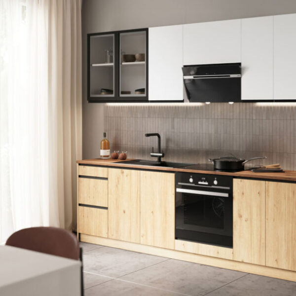 Kitchen TINA set 320cm (White(top)/ Royal oak (down))