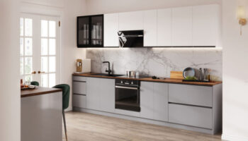 Kitchen TINA set 320cm (White(top)/ Grey mouse (down))