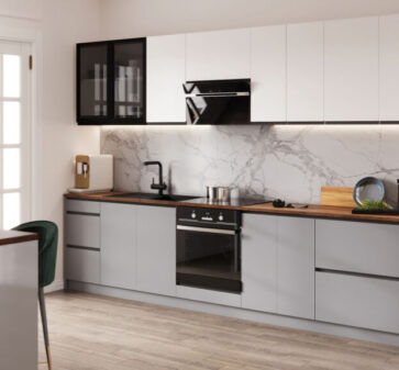 MUPO Kitchen TINA set 320 cm ( White (top)/Grey mouse (down) )