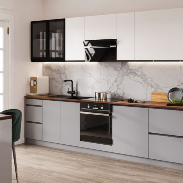 MUPO Kitchen TINA set 320 cm ( White (top)/Grey mouse (down) )